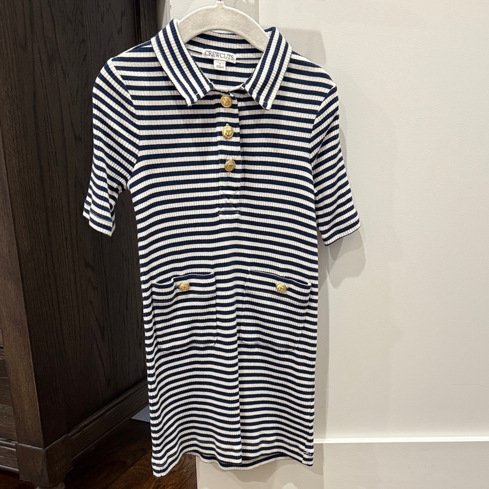 Crewcuts Navy and White Striped Kids Dress